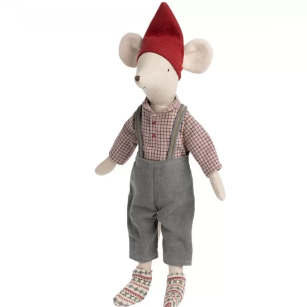 Maileg Stuffed Animals>Big Brother Christmas Mouse - Medium