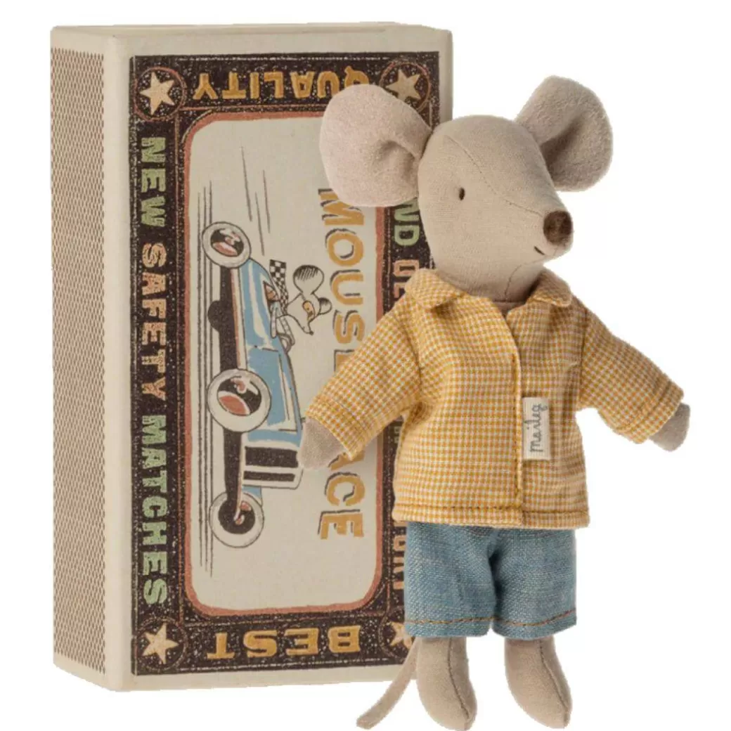 Maileg Stuffed Animals>Big Brother Mouse In A Matchbox