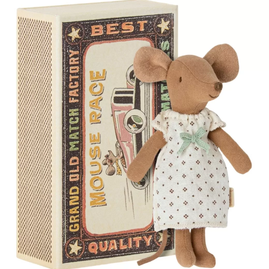 Maileg Stuffed Animals>Big Sister Mouse In A Matchbox