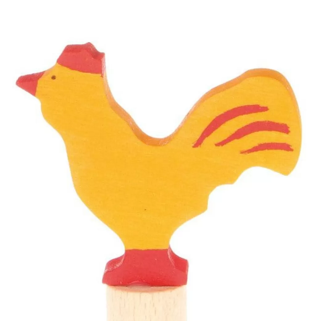 Grimm's Spiel & Holz Waldorf Birthday>Birthday Ring Decoration - Yellow Rooster