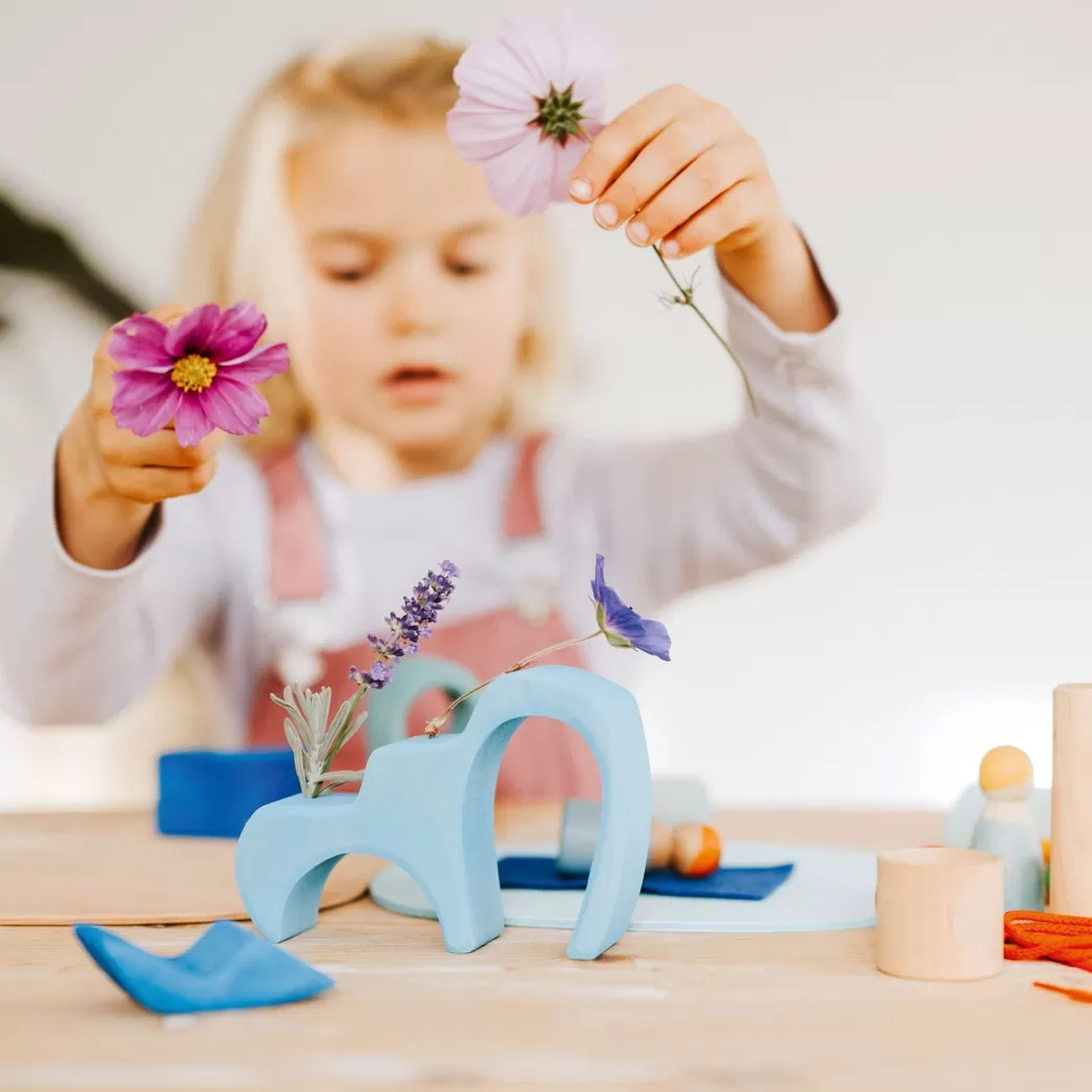 Grimm's Spiel & Holz Wooden Blocks>By The Water - Wooden Small World Play Set