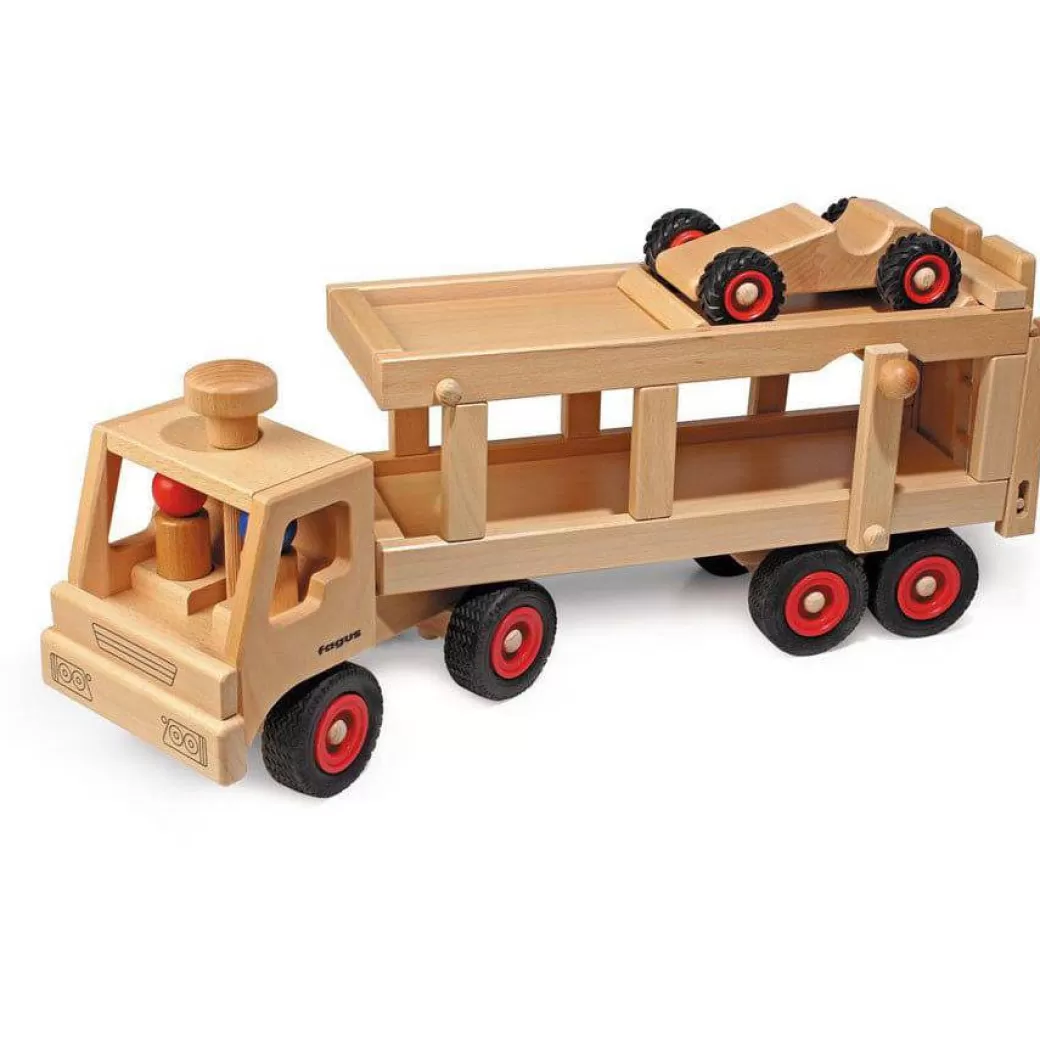 Fagus Toy Vehicles>Car Transporter Wooden Toy Truck