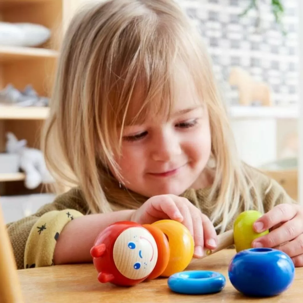 HABA Rattles & Grasping Toys>Caterpillar Wooden Threading Toy