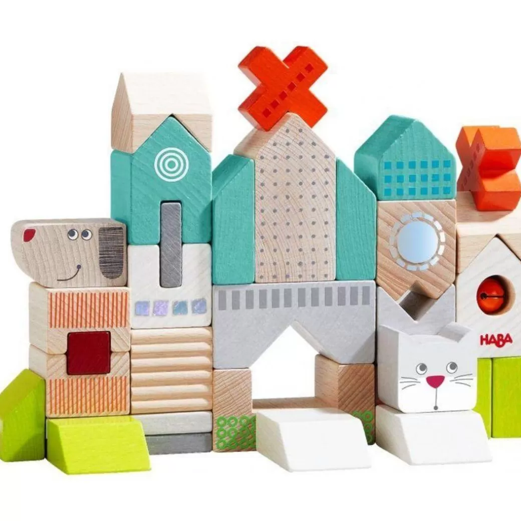 HABA Wooden Blocks>Dog & Cat Wooden Building Blocks