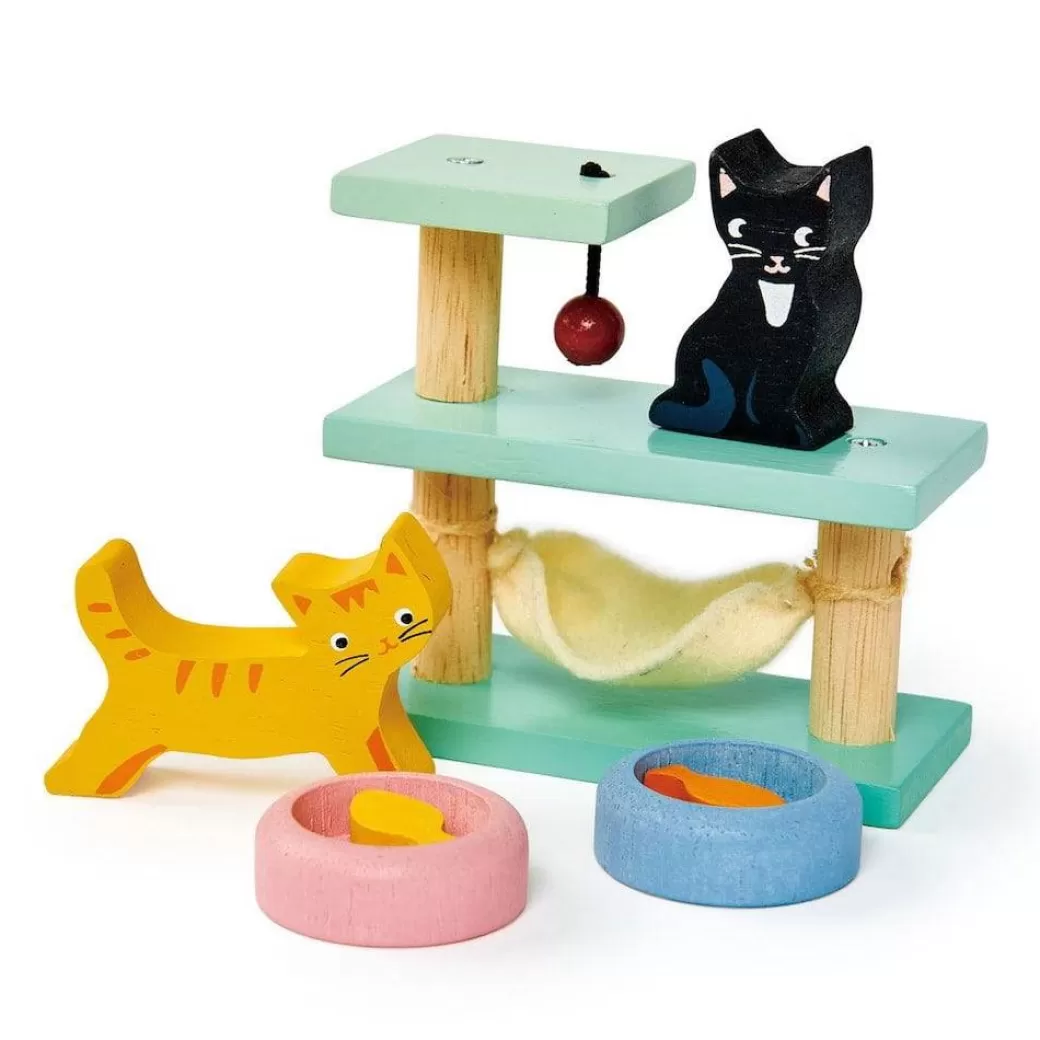 Tender Leaf Toys Wooden Figures>Dollhouse Pet Cat Set