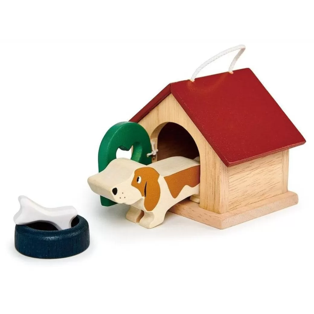 Tender Leaf Toys Wooden Figures>Dollhouse Wooden Pet Dog Set