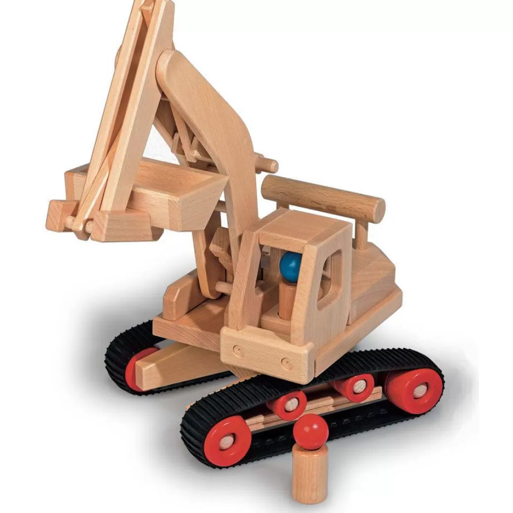 Fagus Toy Vehicles>Excavator - Wooden Toy Truck