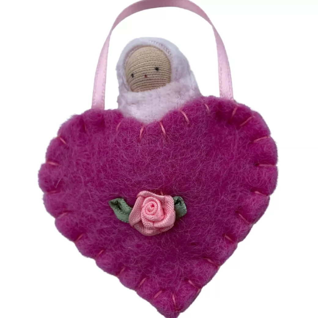 Fairyshadow Waldorf Birthday>Felt Heart Pocket Baby