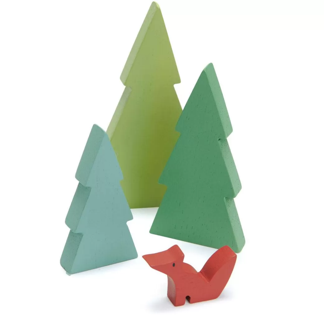 Tender Leaf Toys Wooden Figures>Fir Tree Tops Wooden Play Set