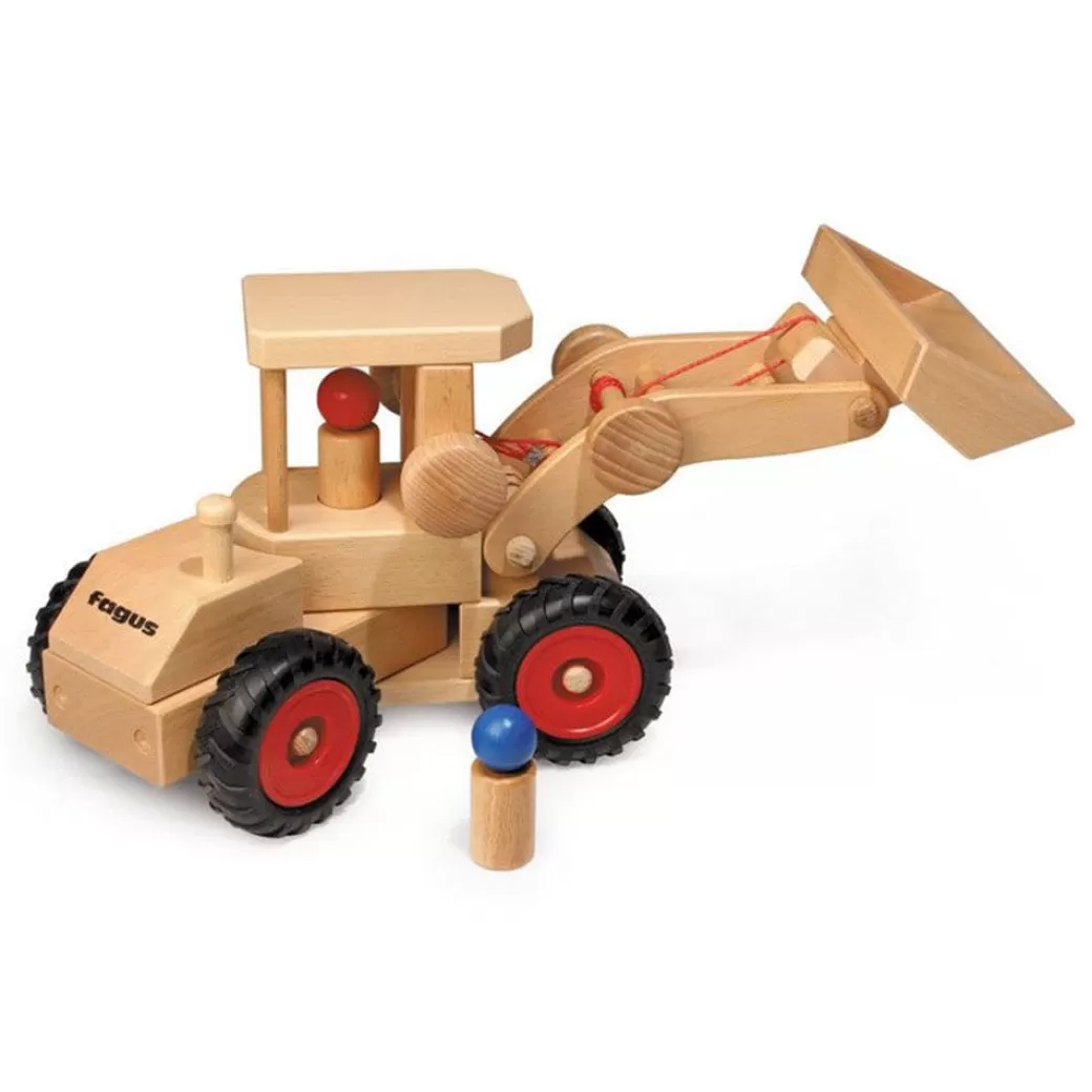 Fagus Toy Vehicles>Front End Loader - Wooden Toy Truck