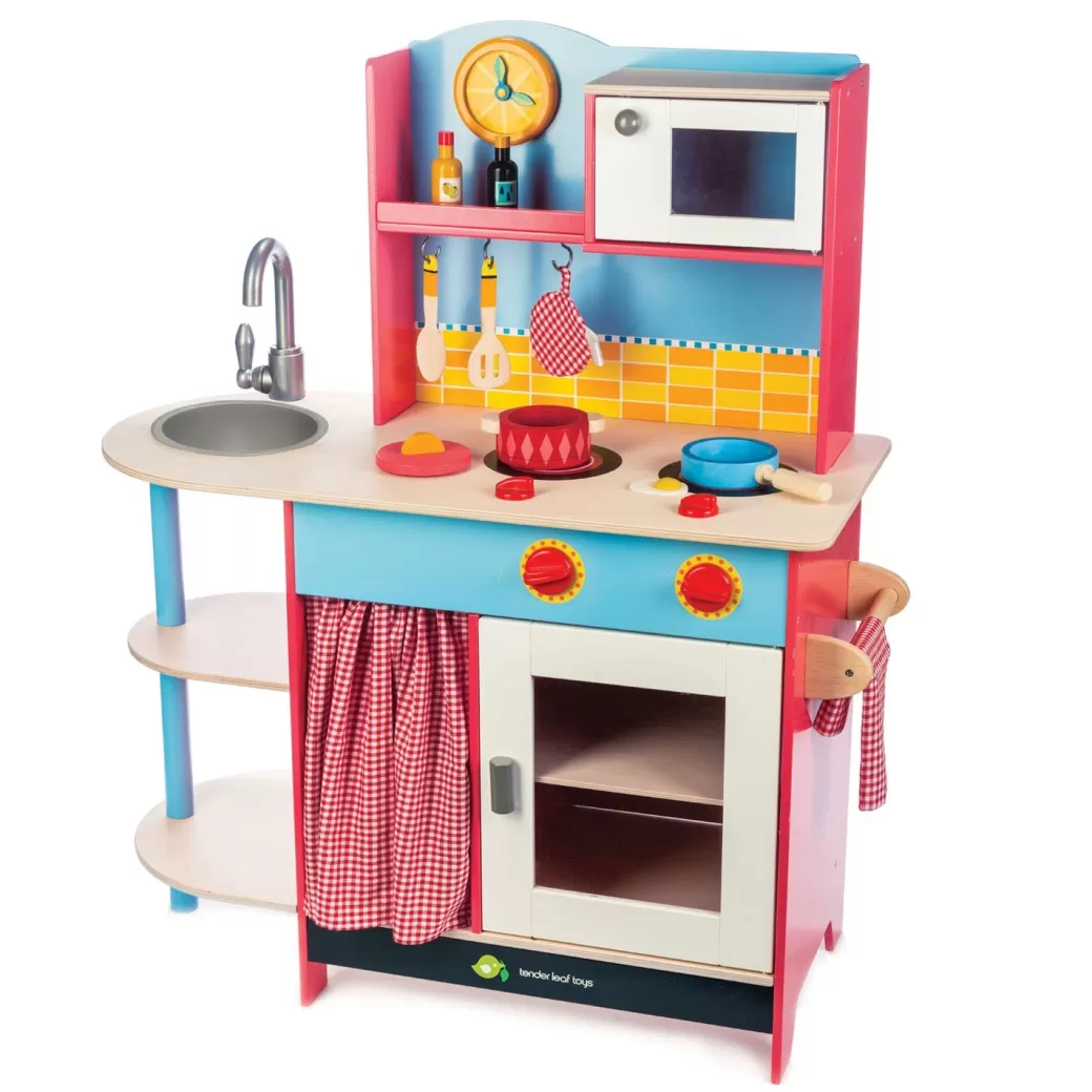 Tender Leaf Kitchen & House Play>Grand Wooden Play Kitchen