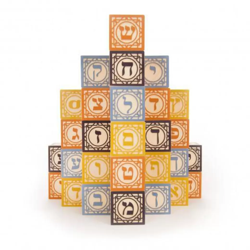 Uncle Goose Wooden Blocks>Hebrew Wooden Alphabet Blocks