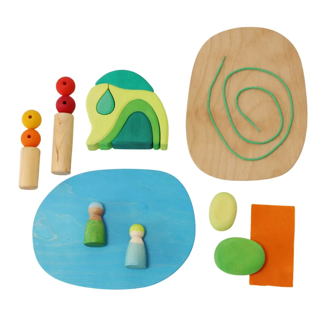 Grimm's Spiel & Holz Wooden Blocks>In The Woods - Wooden Small World Play Set