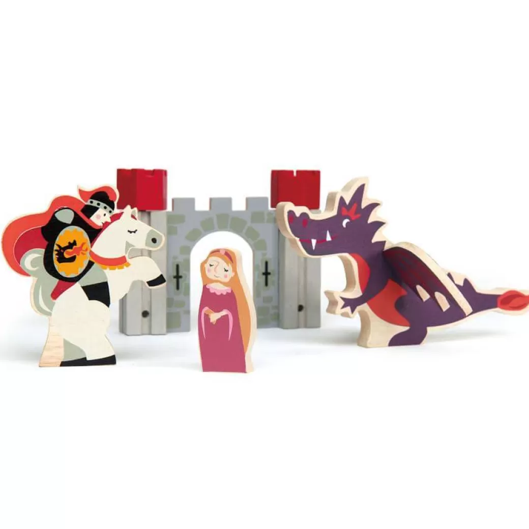 Tender Leaf Toys Wooden Figures>Knight And Dragon Play Set