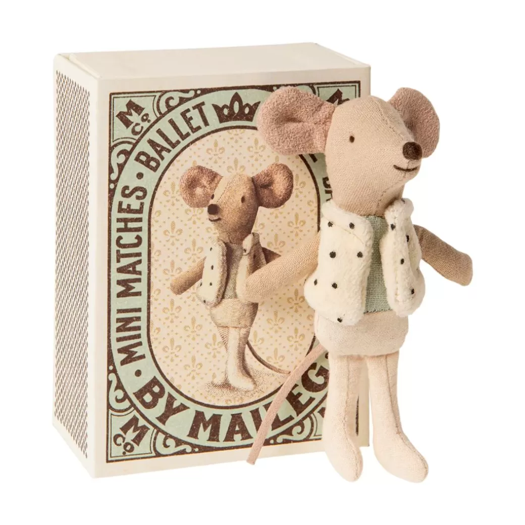 Maileg Stuffed Animals>Little Brother Dancer Mouse In A Matchbox