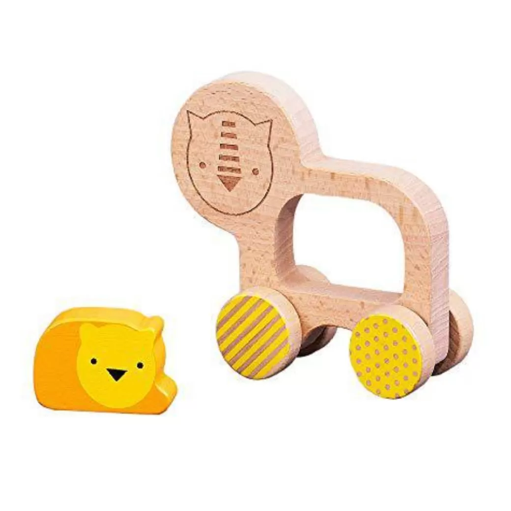 Petit Collage Push & Pull Toys>Little Lion Wooden Push Along Toy