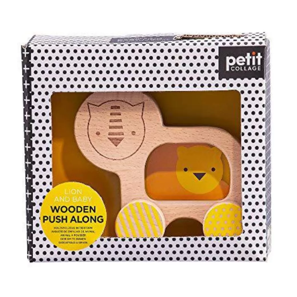 Petit Collage Push & Pull Toys>Little Lion Wooden Push Along Toy