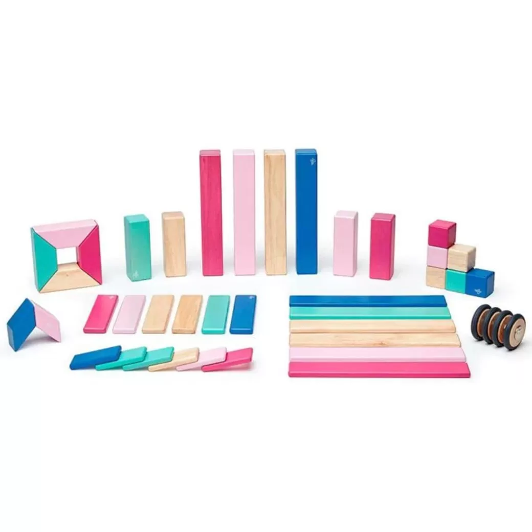 Tegu Wooden Blocks>Magnetic Wooden Blocks - 42 Piece Set Blossom