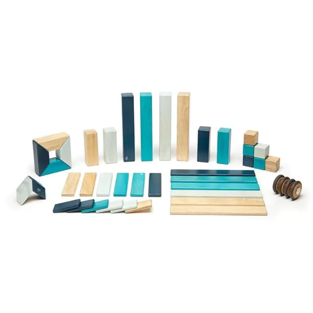 Tegu Wooden Blocks>Magnetic Wooden Blocks - 42 Piece Set Blues