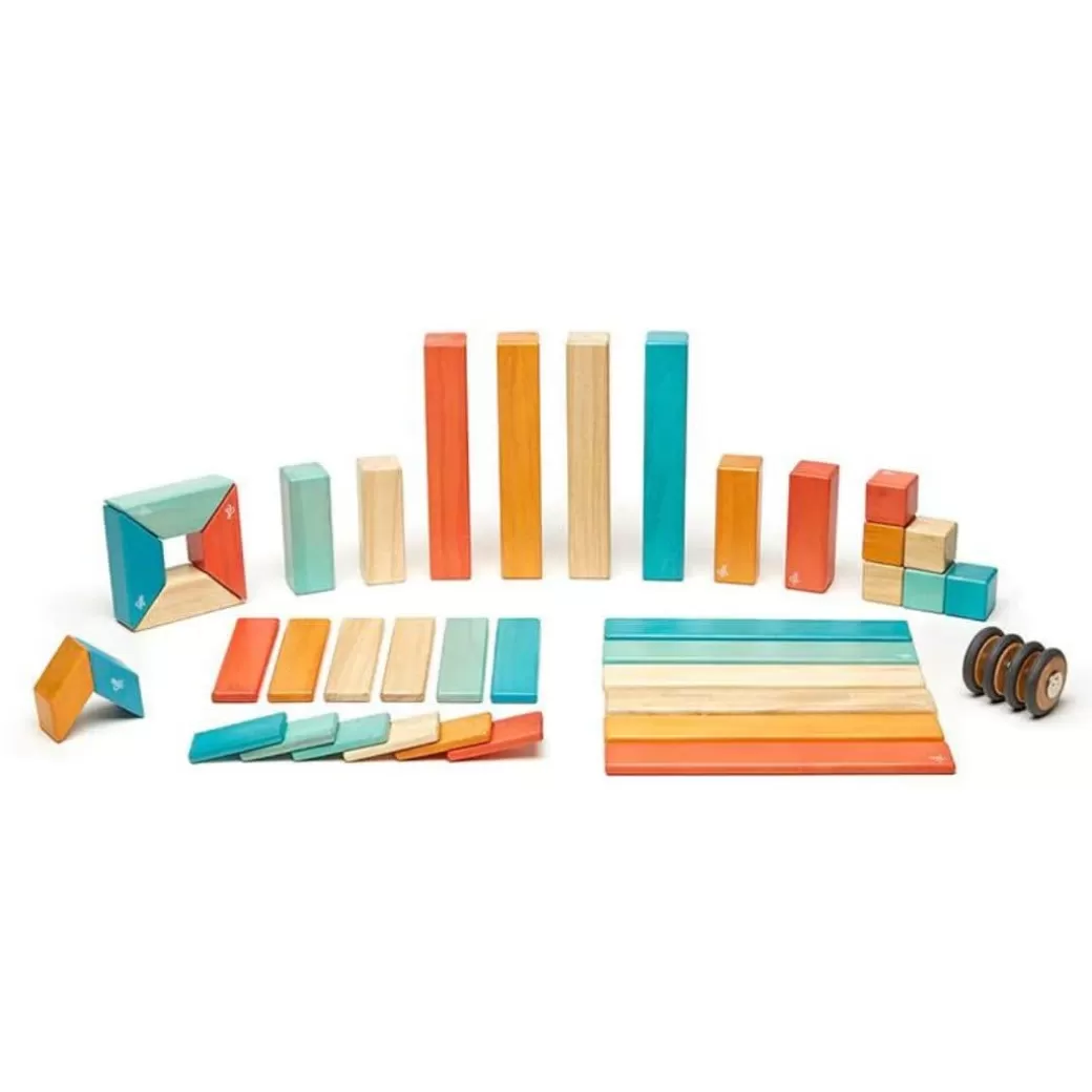 Tegu Wooden Blocks>Magnetic Wooden Blocks - 42 Piece Set Sunset