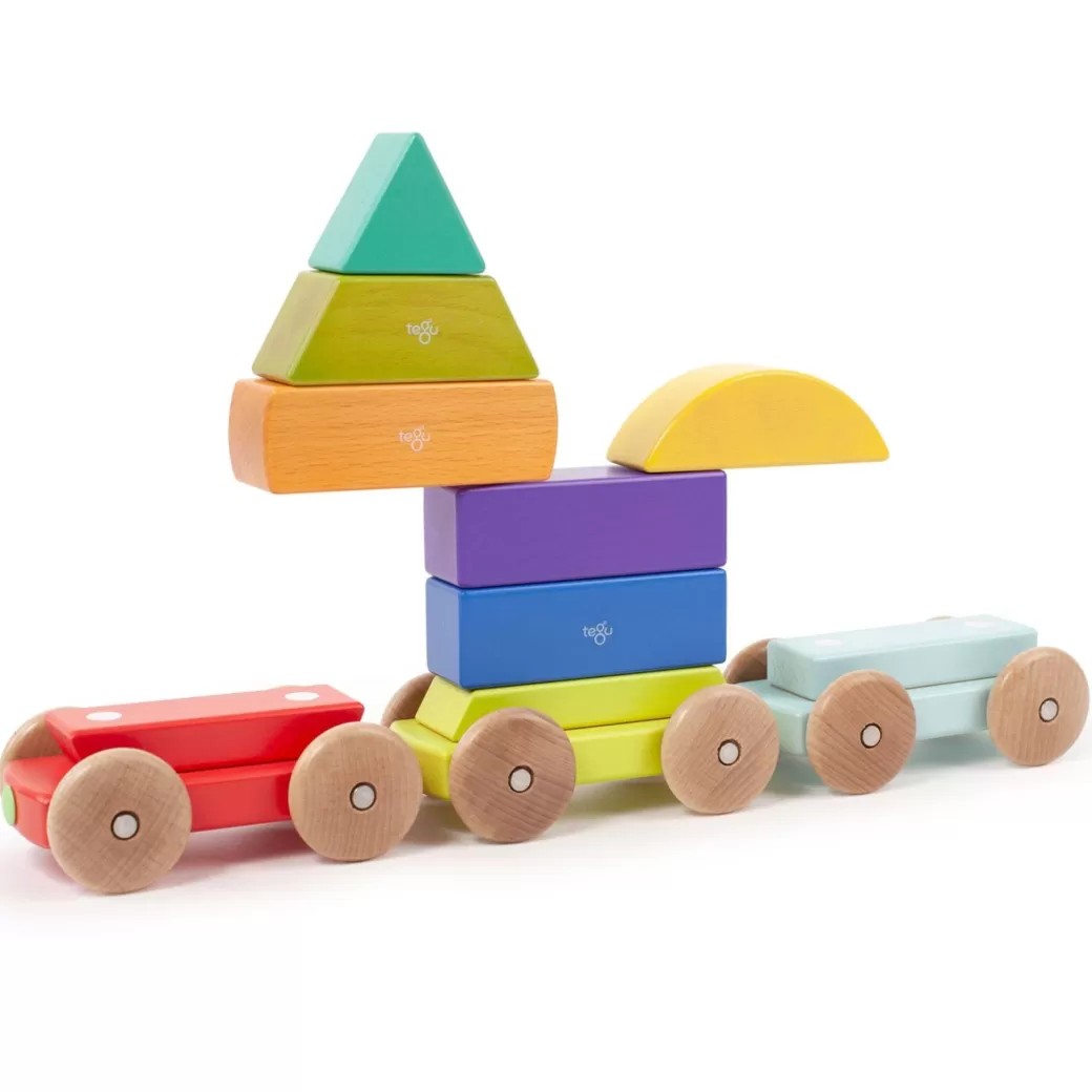 Tegu Wooden Blocks>Magnetic Wooden Shape Train