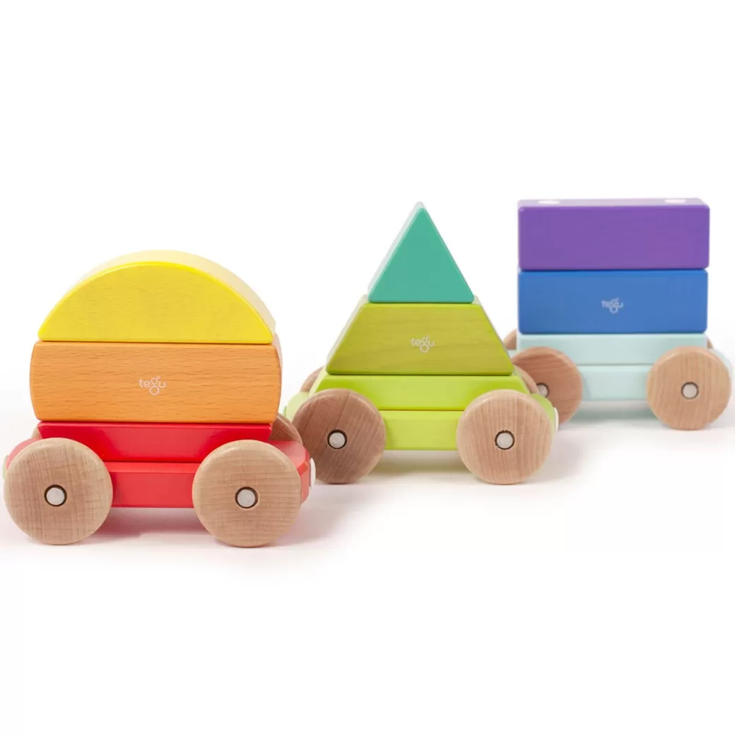 Tegu Push & Pull Toys>Magnetic Wooden Shape Train