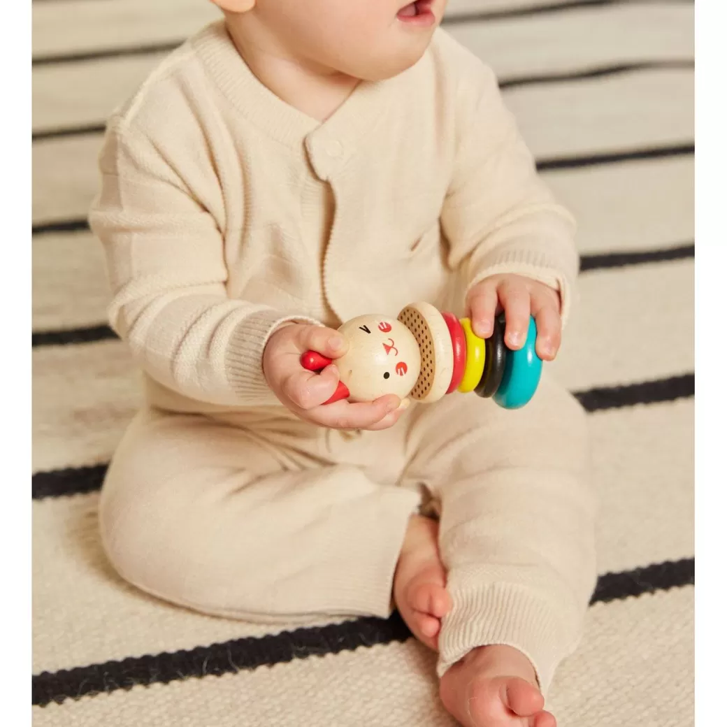 Petit Collage Rattles & Grasping Toys>Modern Bunny Wooden Rattle