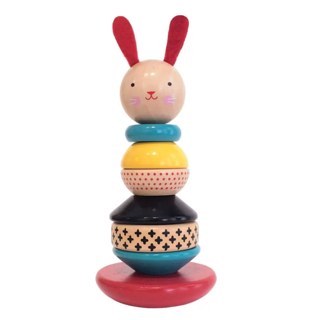 Petit Collage Early Learning>Modern Bunny Wooden Stacking Toy