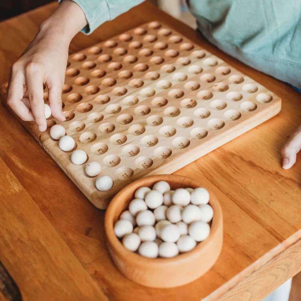 Mirus Toys Early Learning>Montessori Wooden 100 Counting Board With Wood Balls