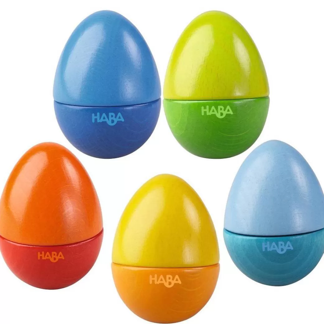 HABA Musical Toys>Musical Eggs - Wooden Rattles