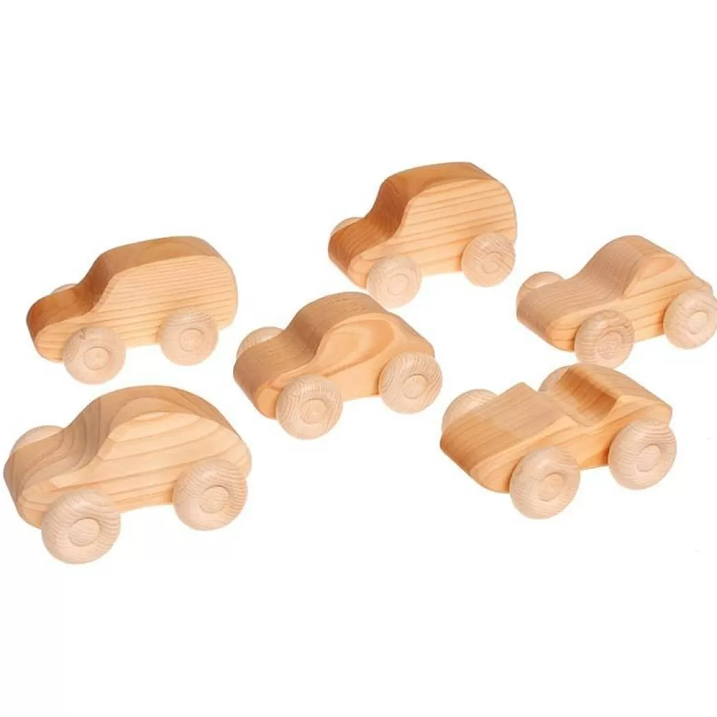 Grimm's Spiel & Holz Push & Pull Toys>Natural Wooden Toy Cars