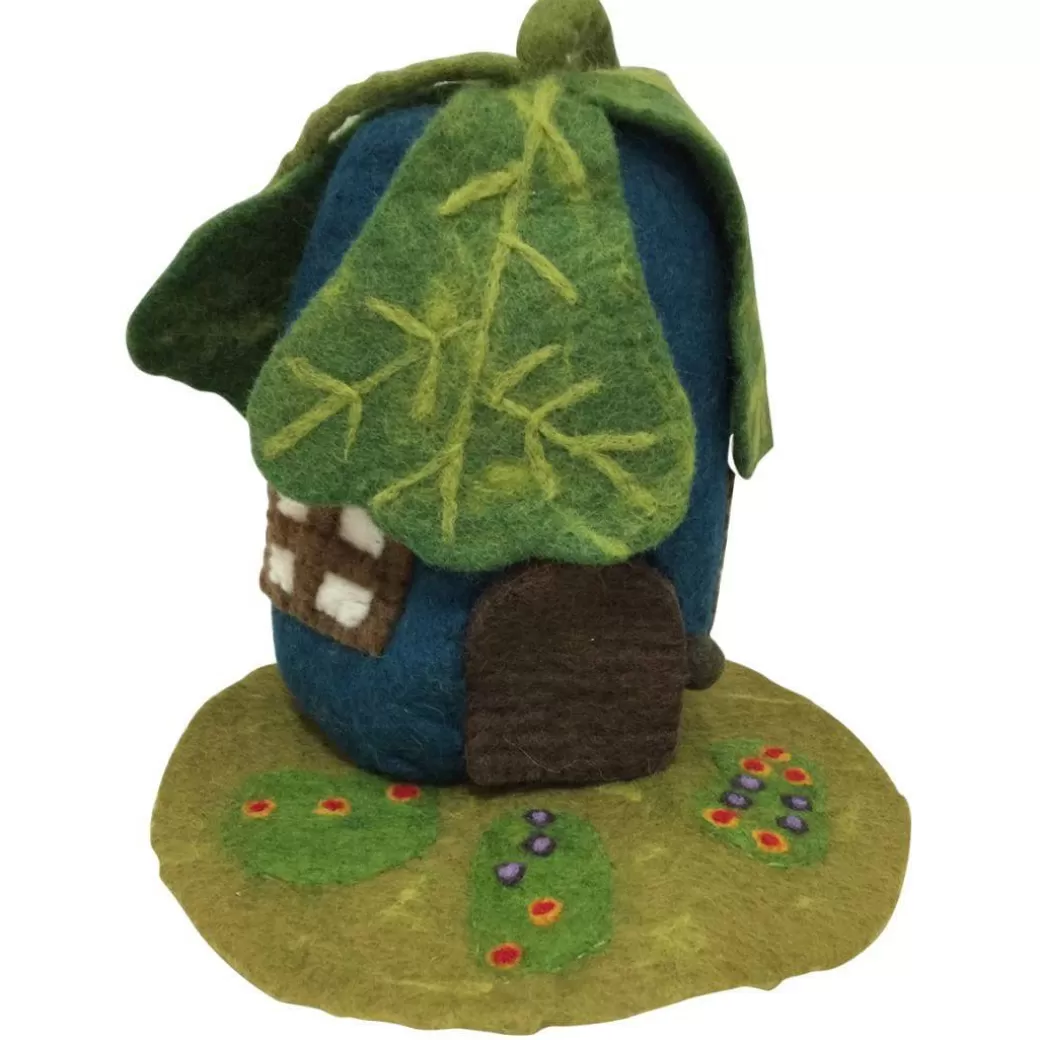 Colours of Australia Fairies & Gnomes>Oak Leaf Felted Fairy House And Mat