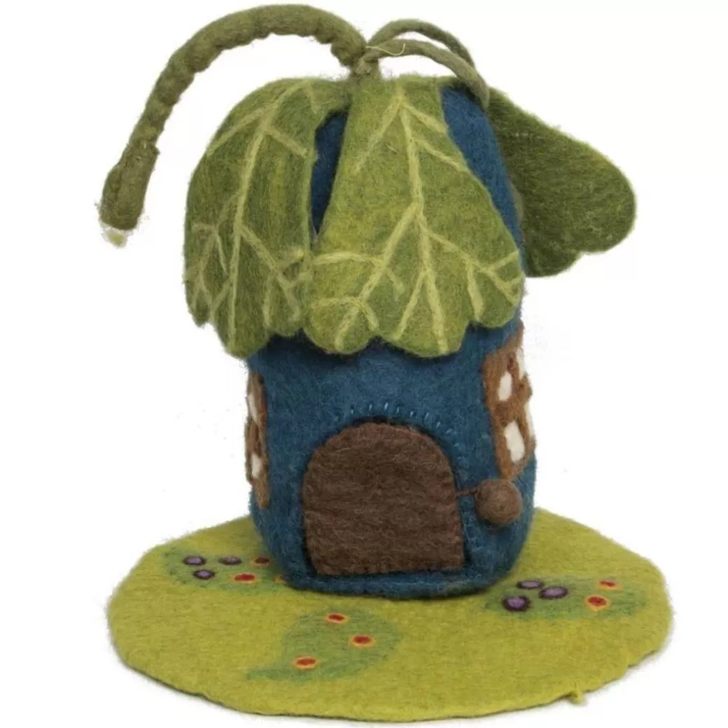 Colours of Australia Fairies & Gnomes>Oak Leaf Felted Fairy House And Mat