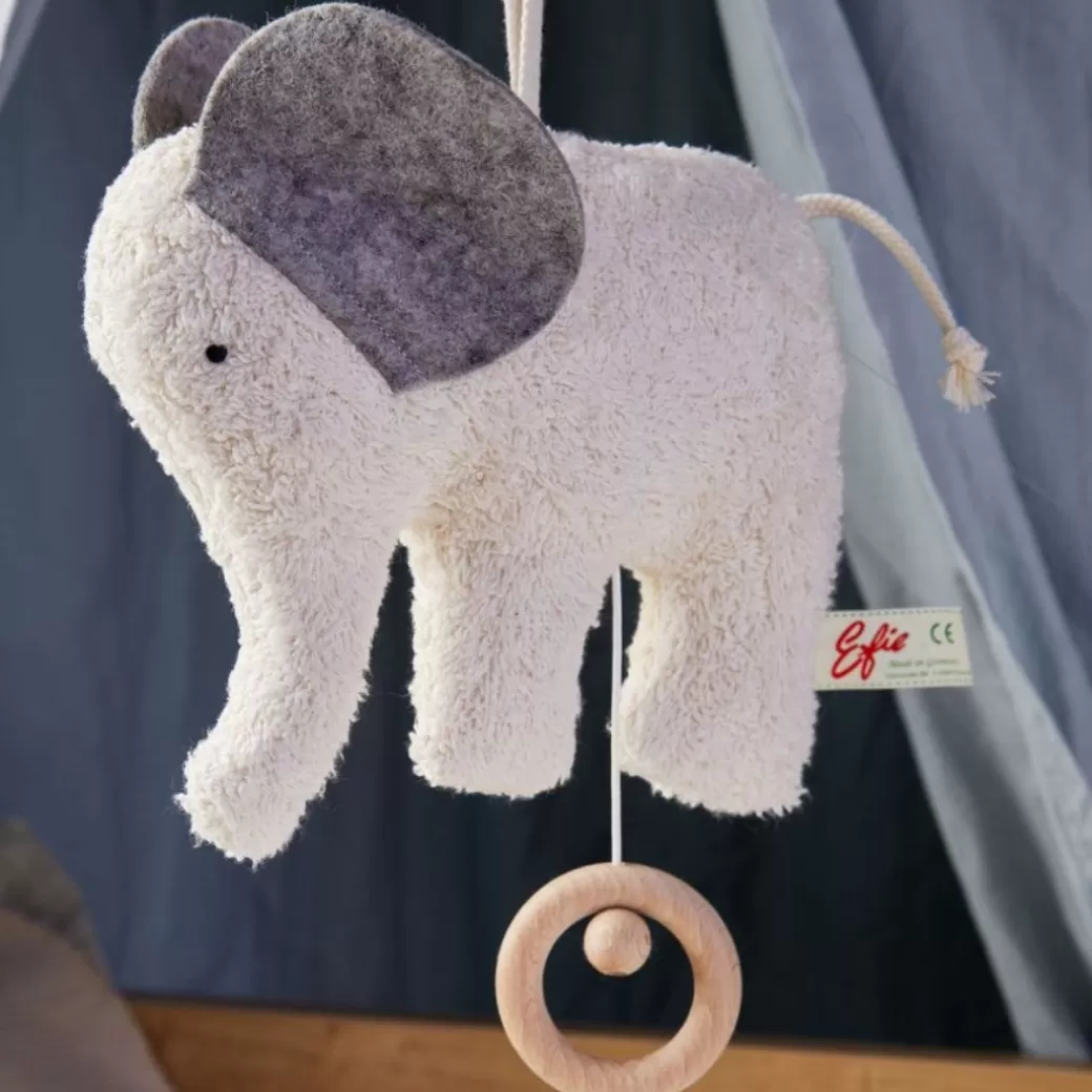 Efie Stuffed Animals>Organic Elephant Music Box