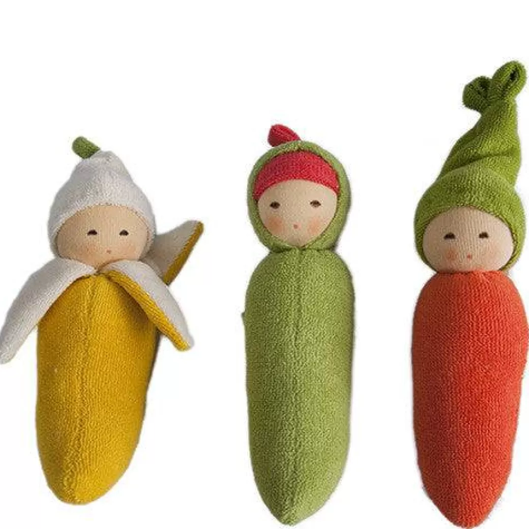 Nanchen Rattles & Grasping Toys>Organic Rattle Doll - Banana