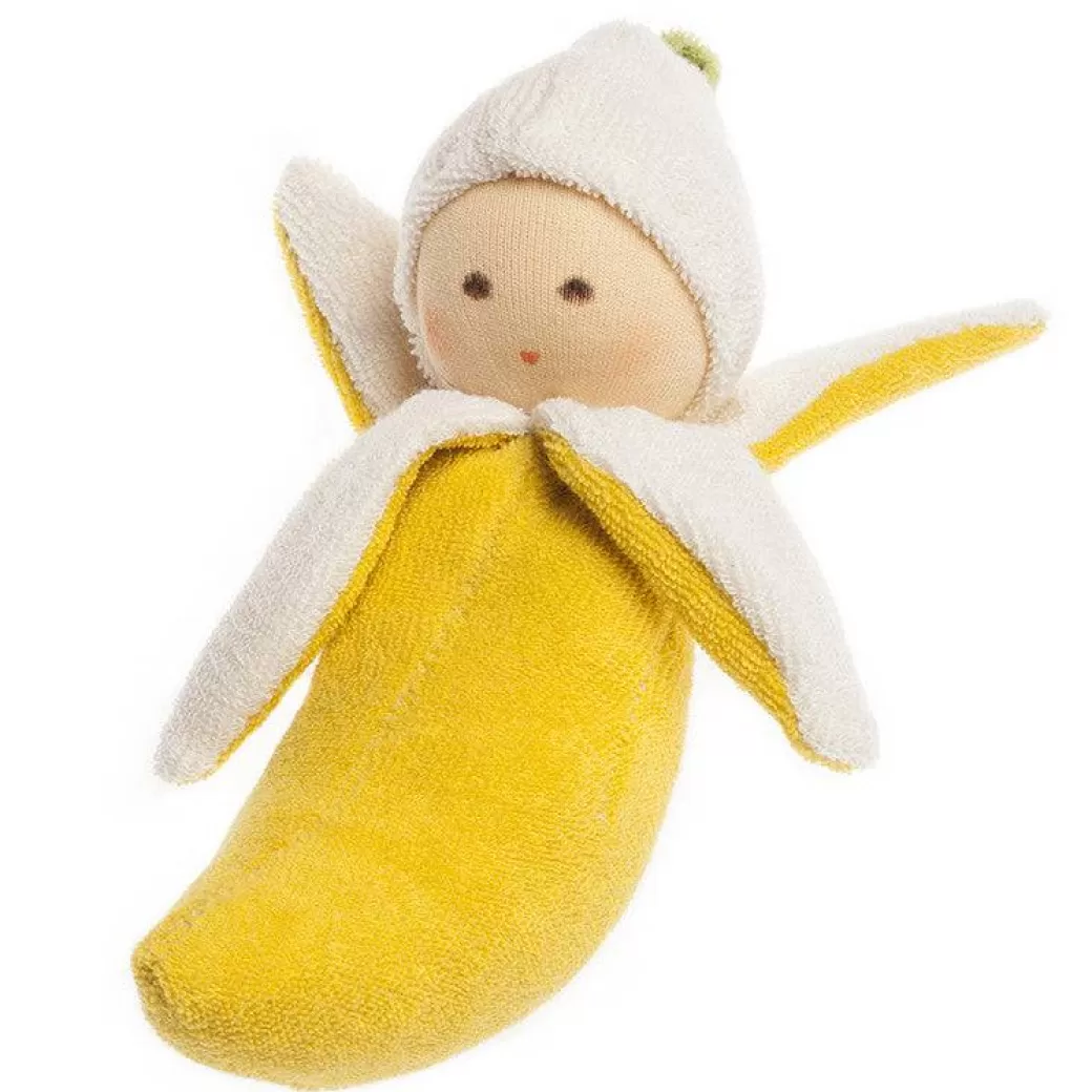 Nanchen Stuffed Animals>Organic Rattle Doll - Banana