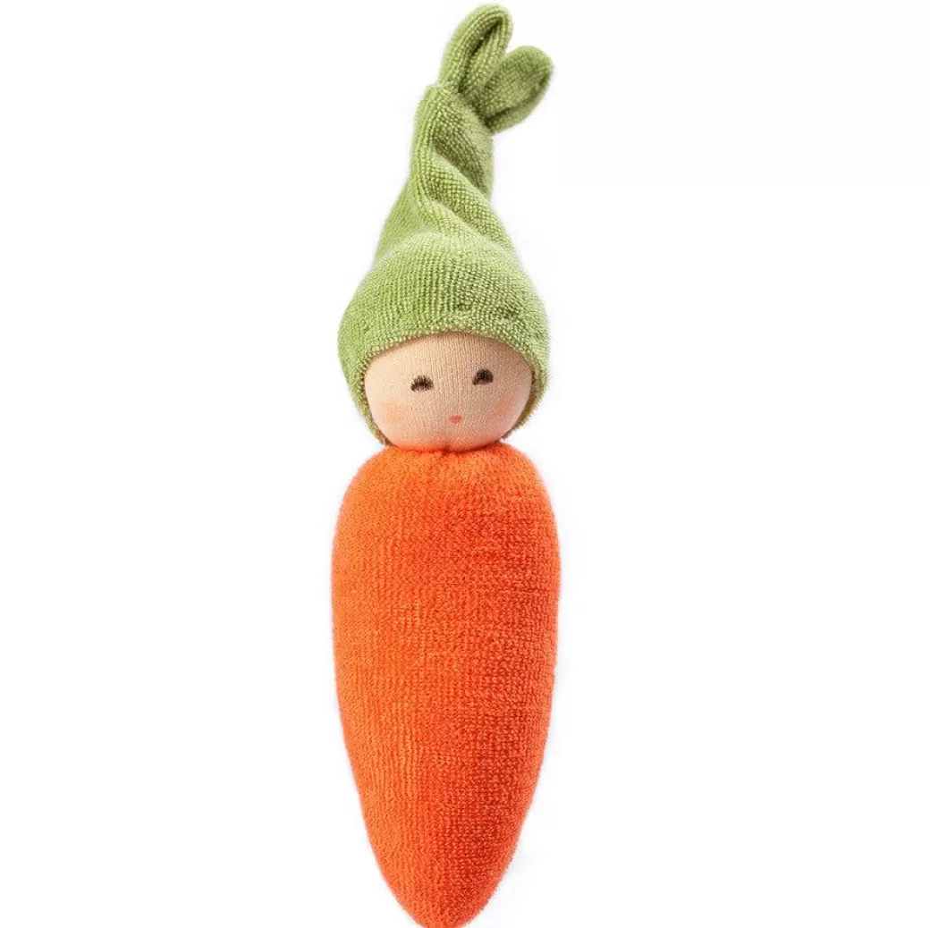 Nanchen Rattles & Grasping Toys>Organic Rattle Doll - Carrot