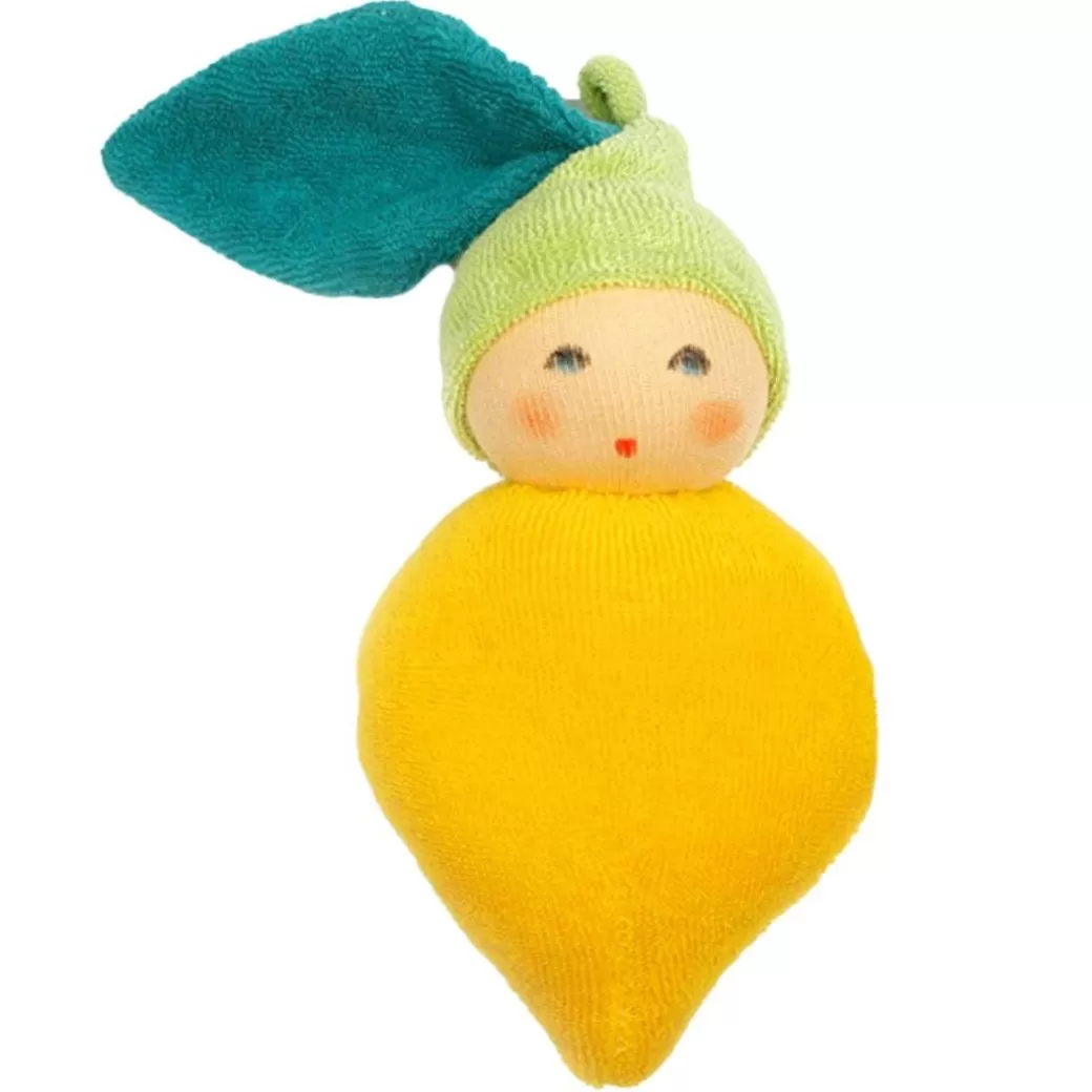 Nanchen Stuffed Animals>Organic Rattle Doll - Lemon