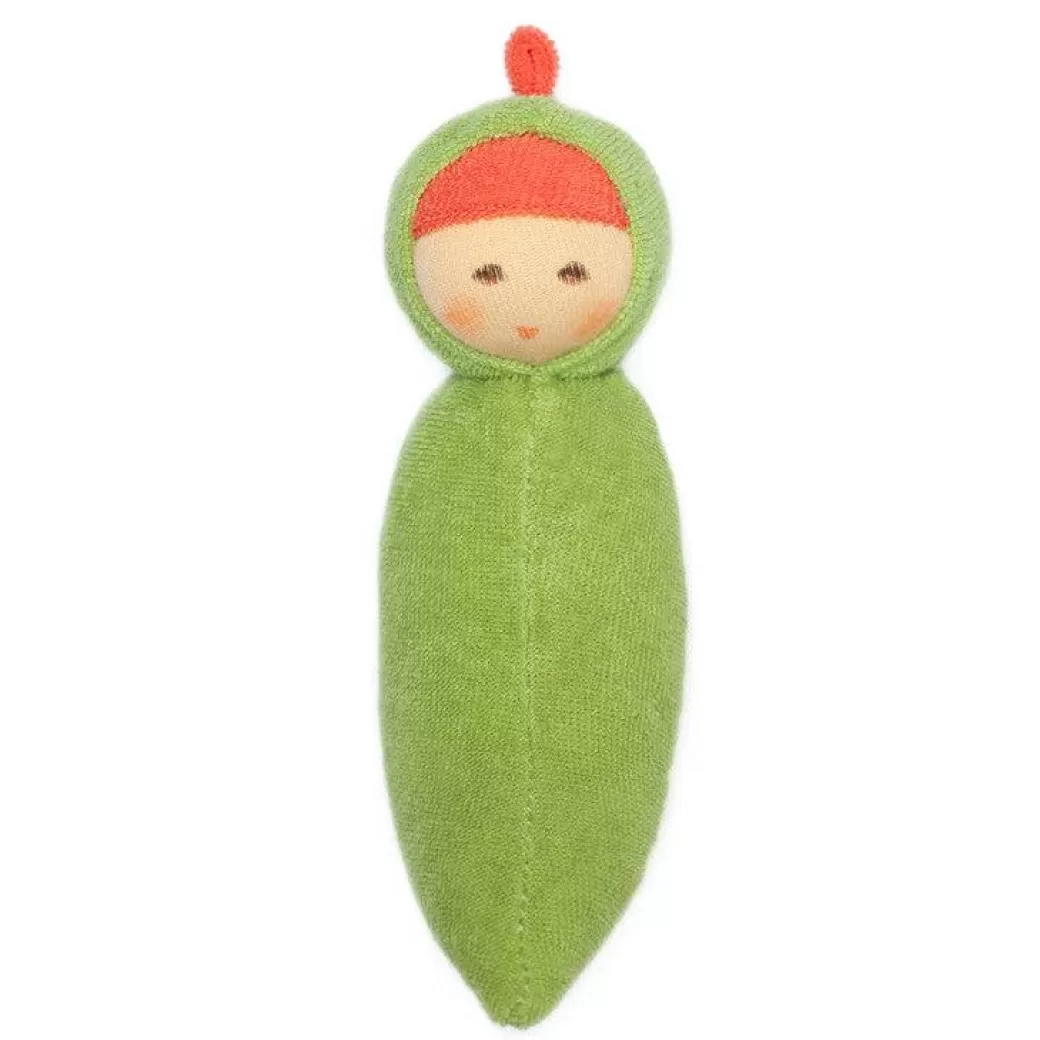 Nanchen Stuffed Animals>Organic Rattle Doll - Peapod