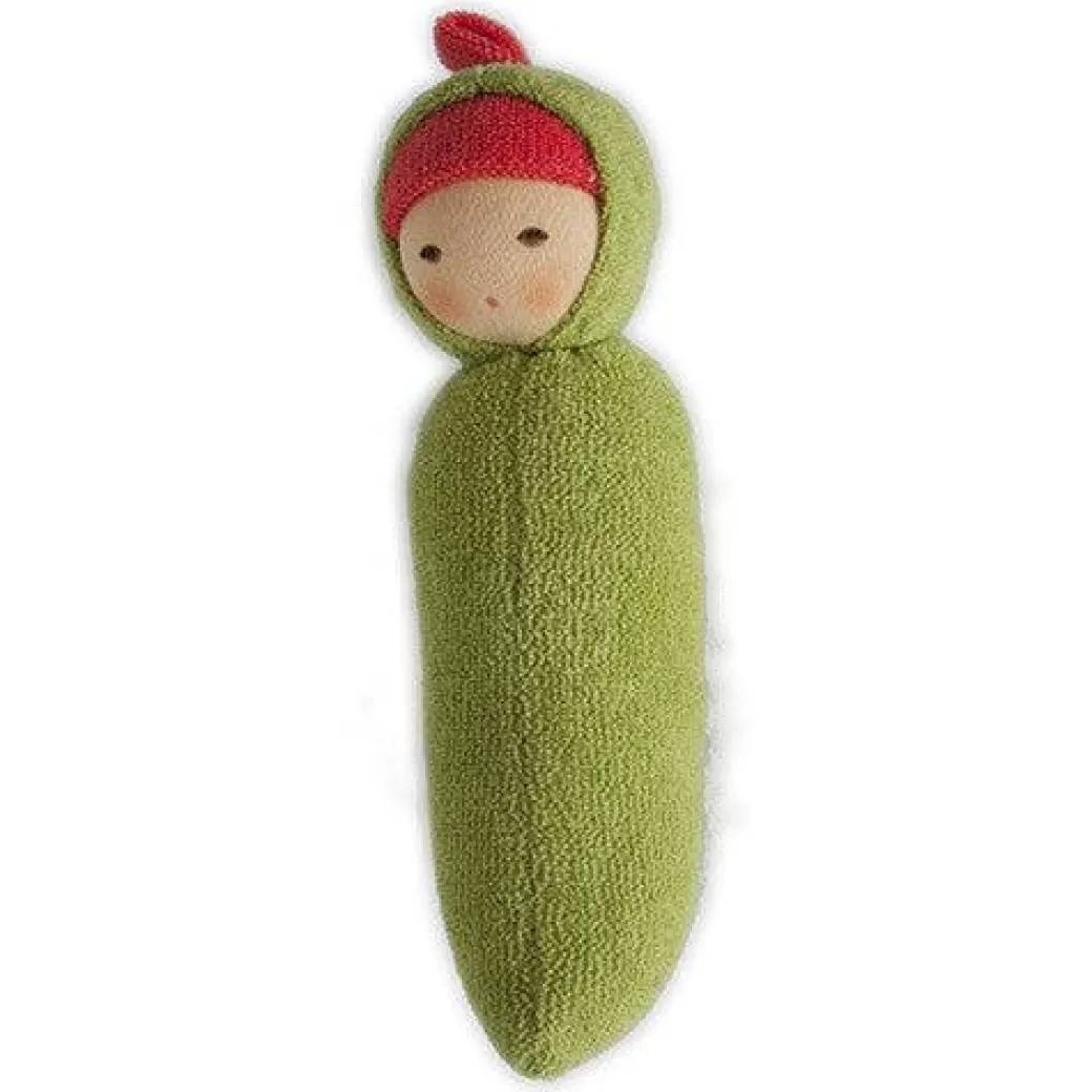 Nanchen Stuffed Animals>Organic Rattle Doll - Peapod