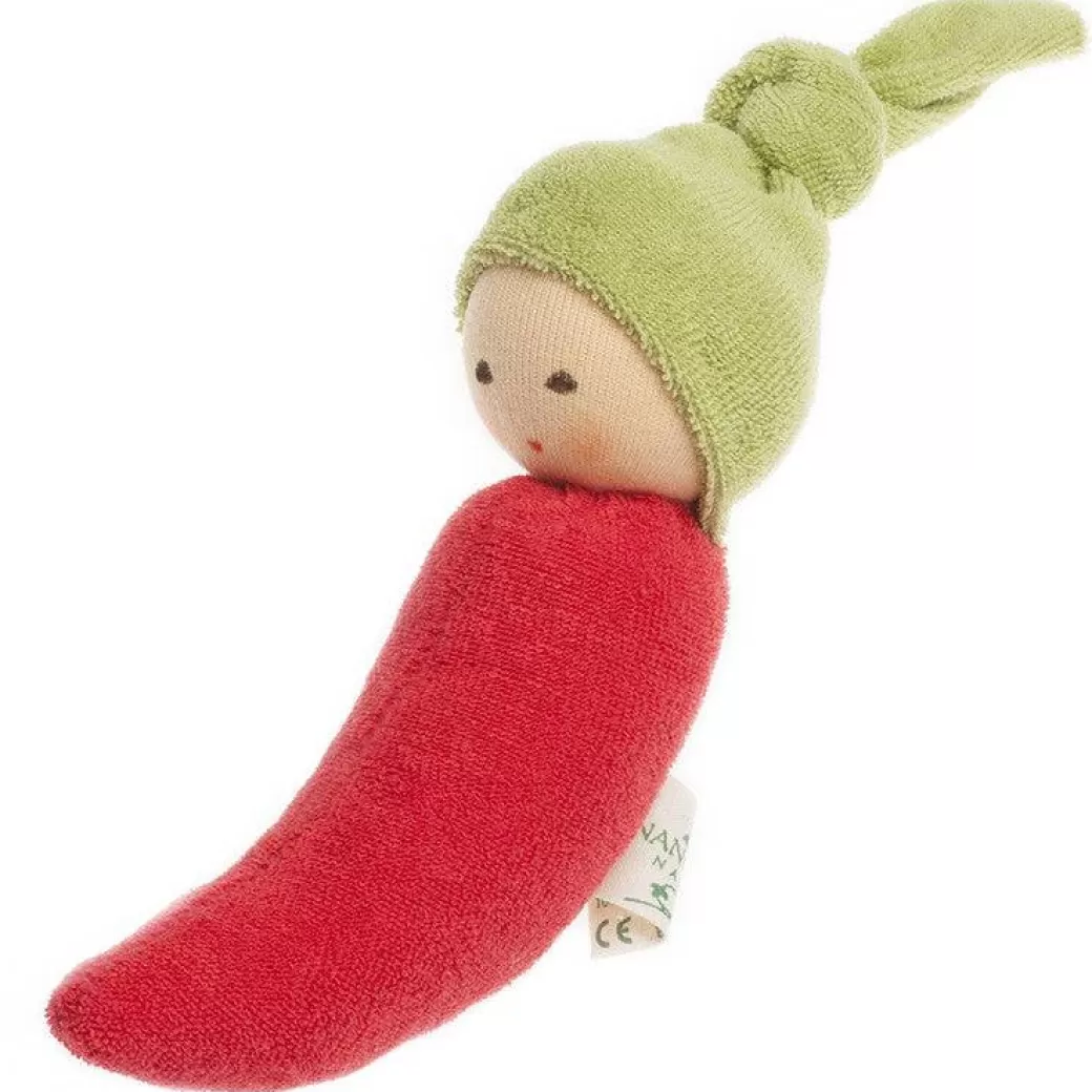 Nanchen Rattles & Grasping Toys>Organic Rattle Doll - Pepper