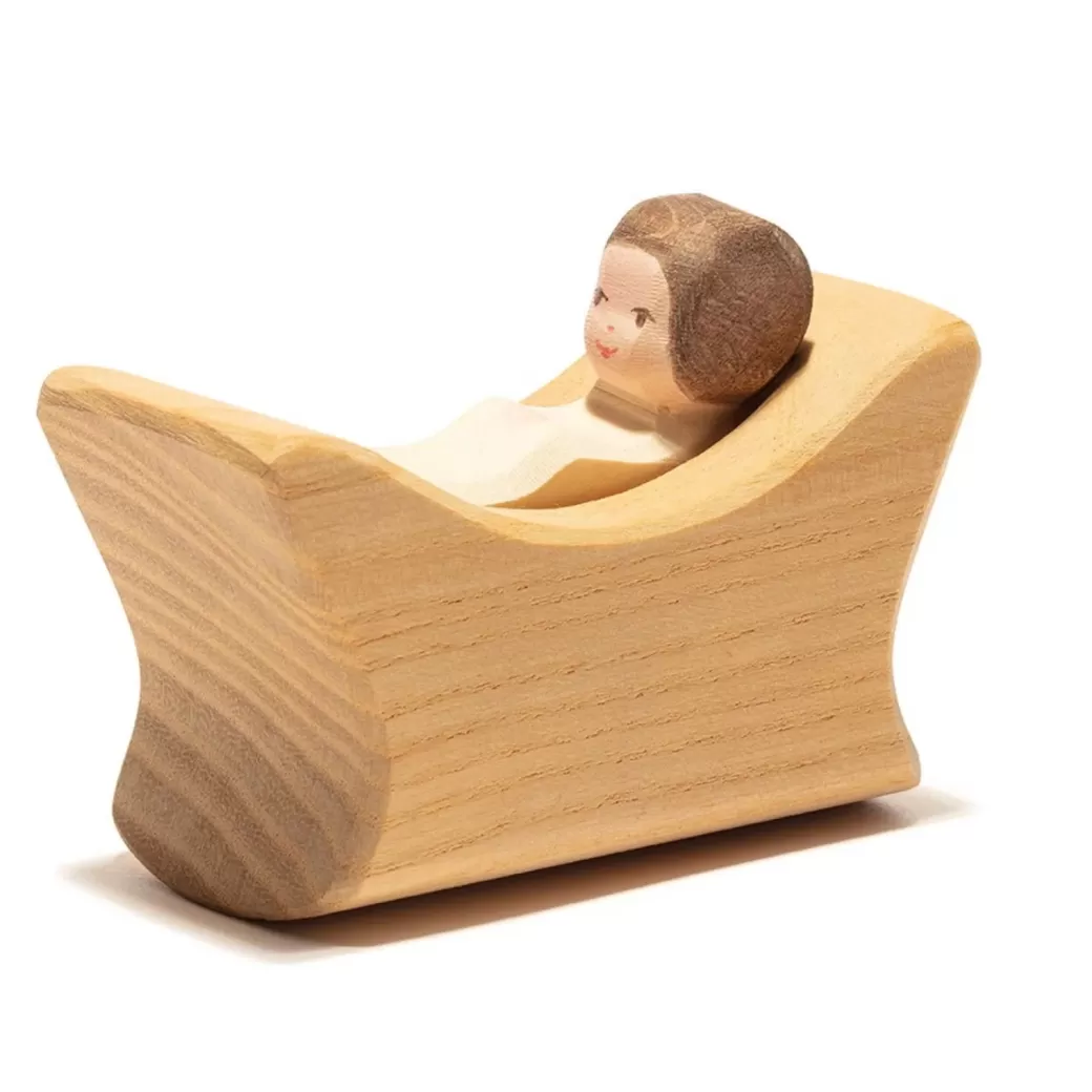 Ostheimer Wooden Figures> Baby In Crib