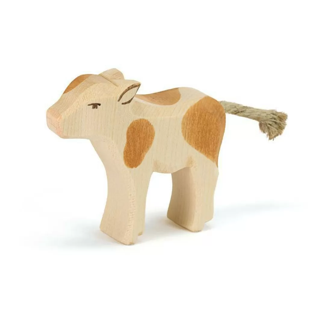 Ostheimer Wooden Figures> Brown & White Calf