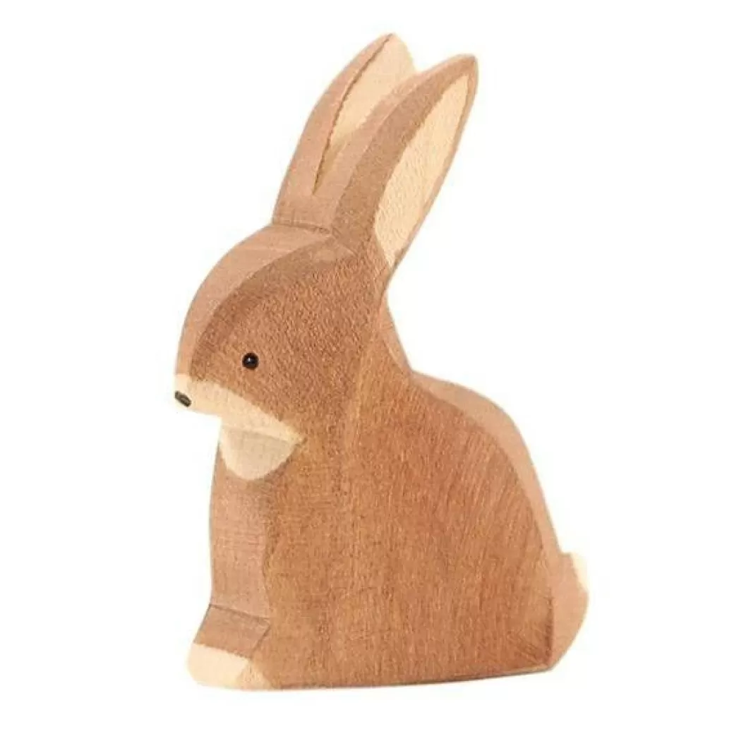 Ostheimer Wooden Figures> Brown Rabbit, Sitting