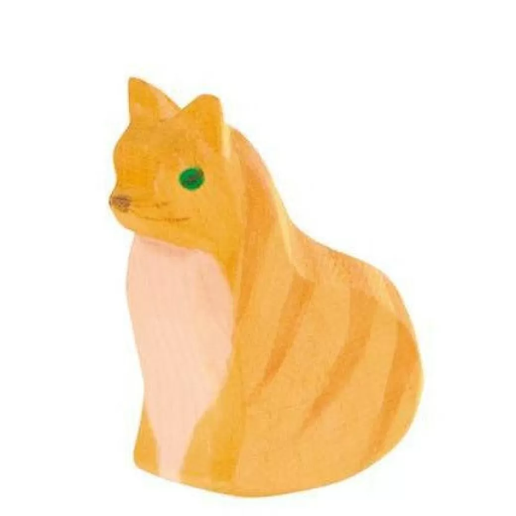 Ostheimer Wooden Figures> Cat, Orange Sitting