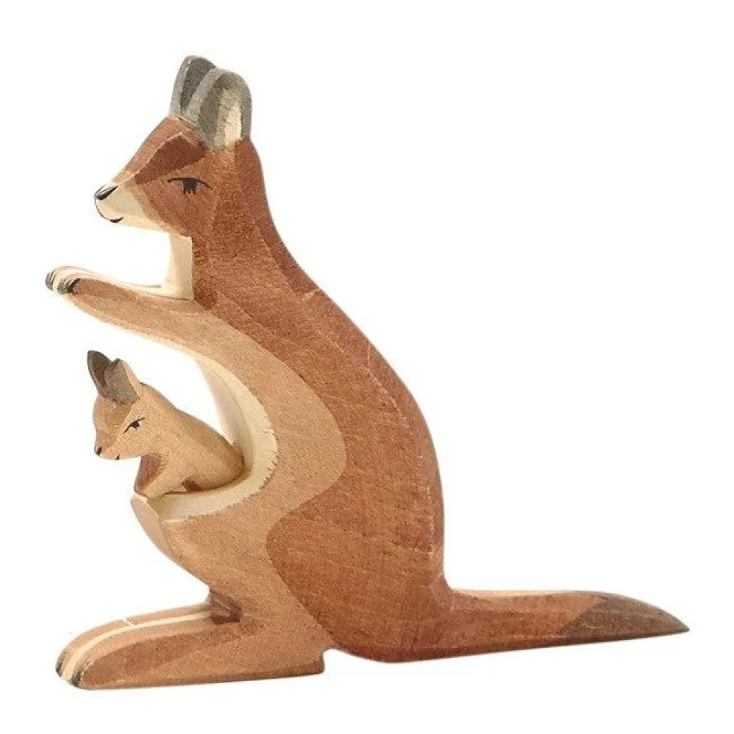 Ostheimer Wooden Figures> Kangaroo, With Baby