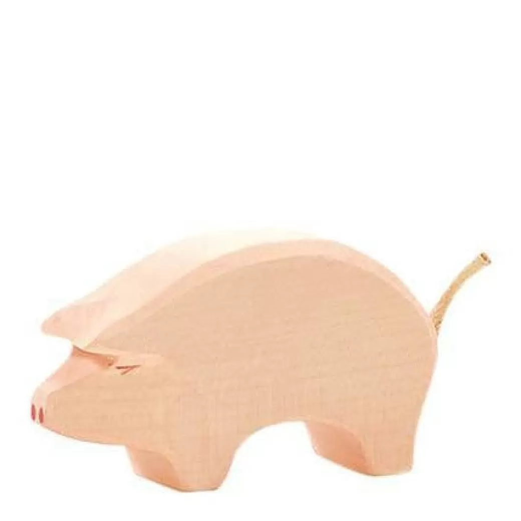 Ostheimer Wooden Figures> Pig, Head Low