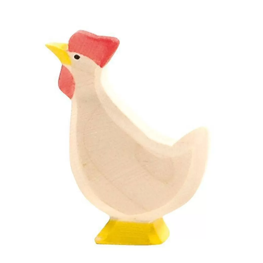 Ostheimer Wooden Figures> White Hen, Head Up