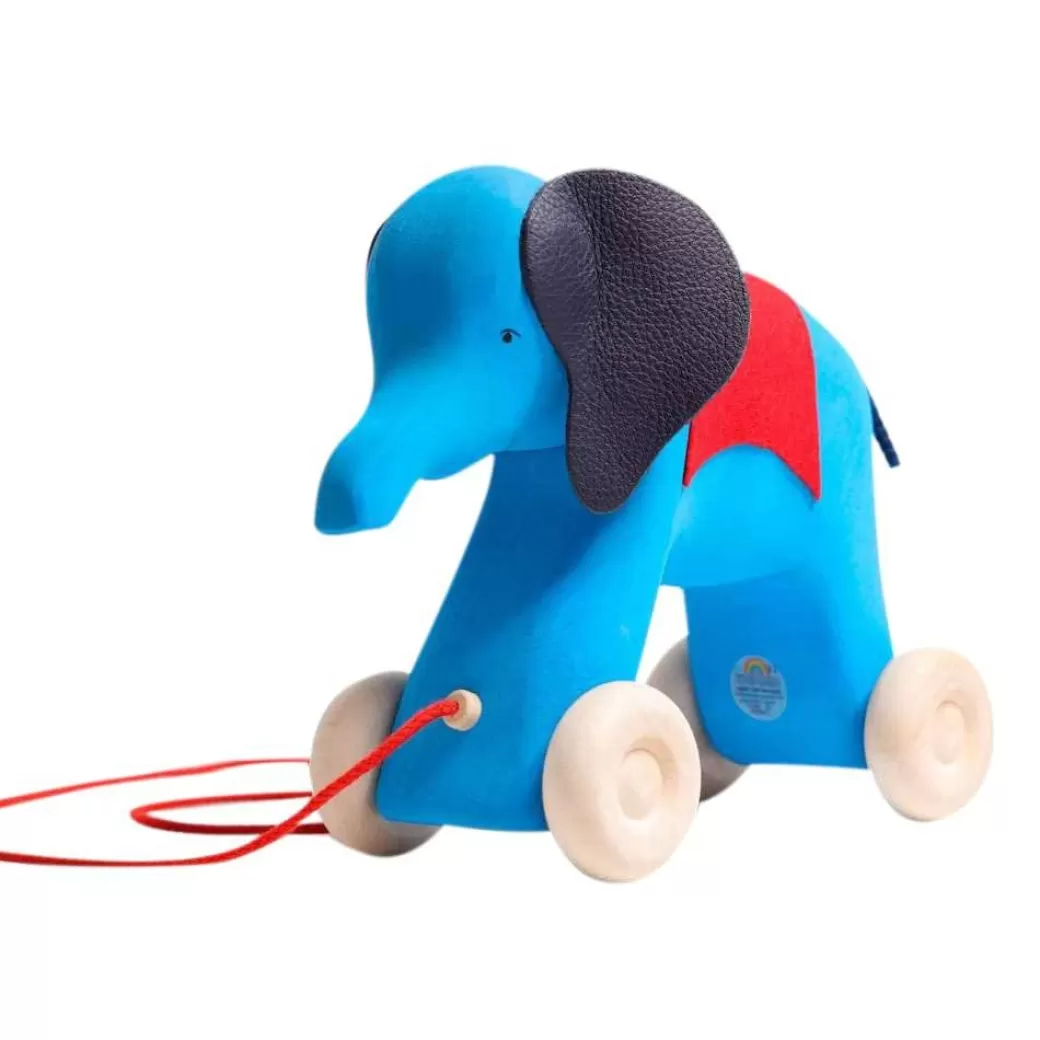 Grimm's Spiel & Holz Push & Pull Toys>Otto The Elephant - Wooden Pull-Toy