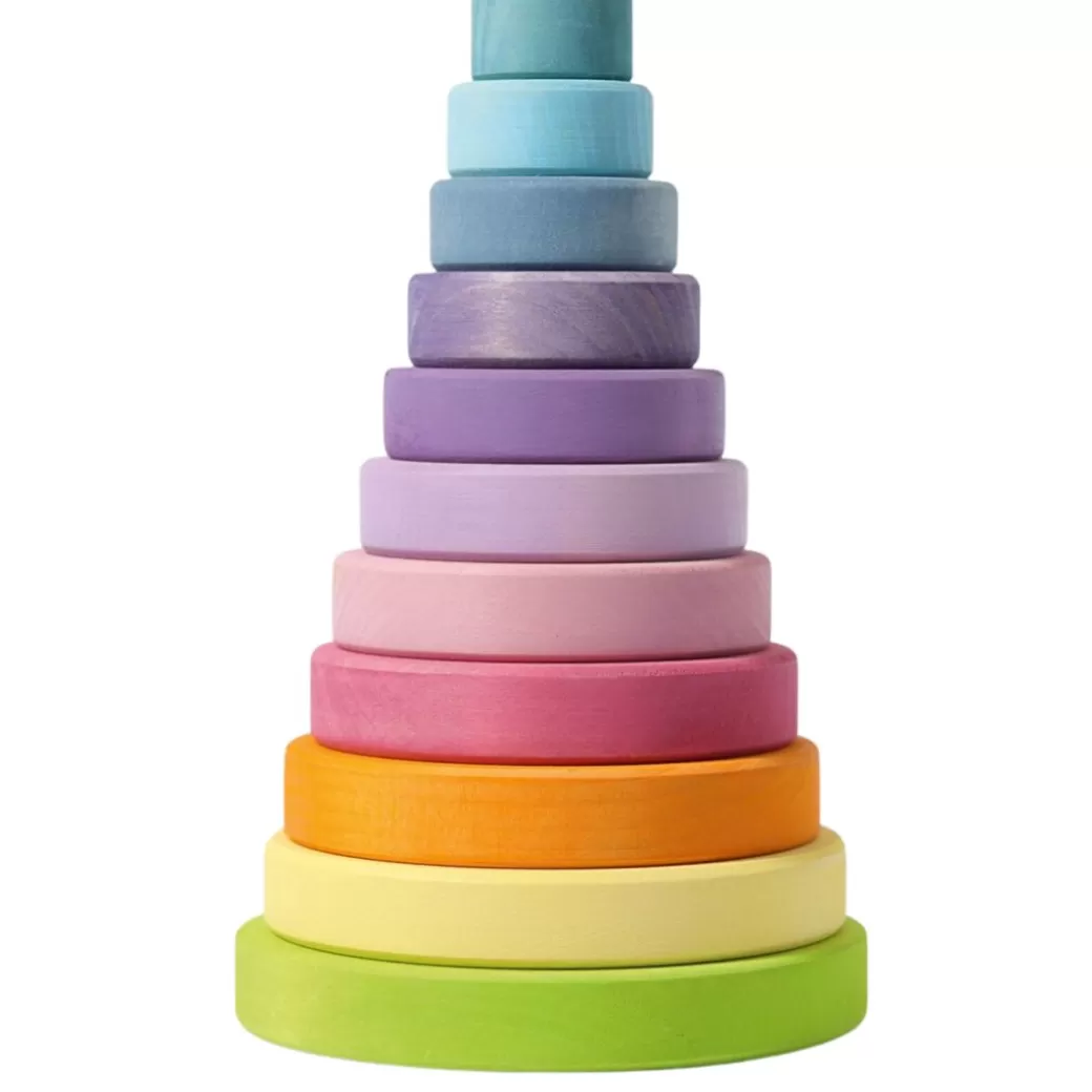 Grimm's Spiel & Holz Stacking & Sorting>Pastel Wooden Stacking Tower